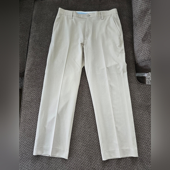 FJ Footjoy Dress Pants Mens 33x32 Beige Golf Straight Stretch Athleisure - Picture 2 of 12